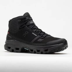On Running On Cloudrock Mid Waterproof Men's Black/Black -Walking Shoes US 631647 5